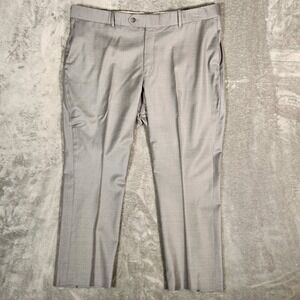 Coppley Pants Men's 39X26 Gray 100% Wool Dress Tailored Flat Front (Tag‎ 42R)